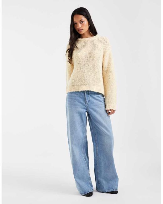 Pieces Natural Chunky Knitted Jumper