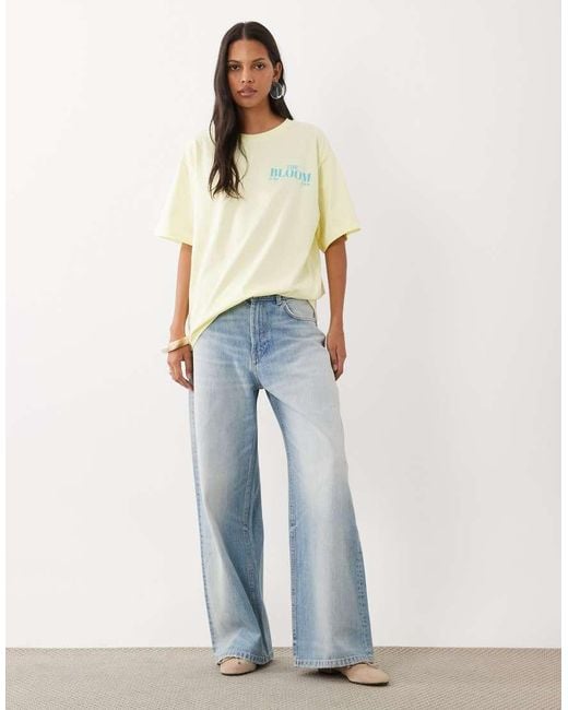 ASOS Yellow Oversized T-shirt With The Bloom Graphic