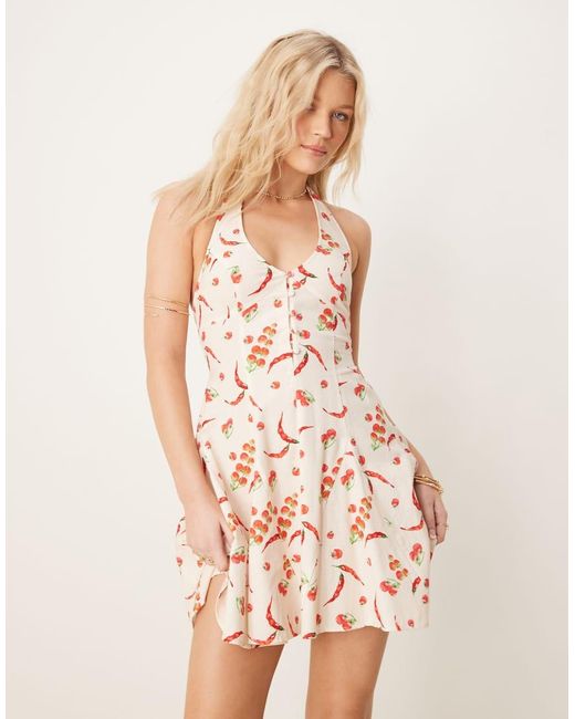 ASOS Mini-Halterjurk Met Godetzoom in het Red