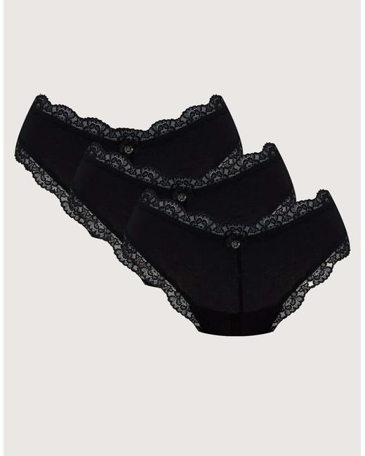 Boux Avenue Pink 3 Pack Tatiana Brazilian Knickers Floral Lace Trim Underwear