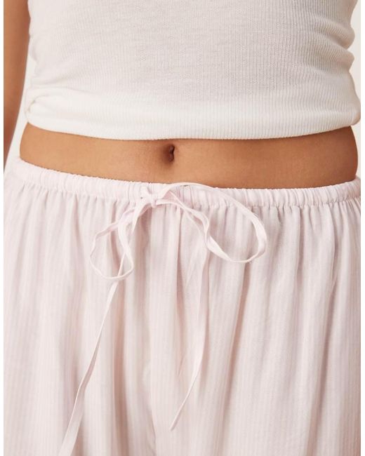 Luna Oversized Gestreepte Pyjamabroek in het Pink