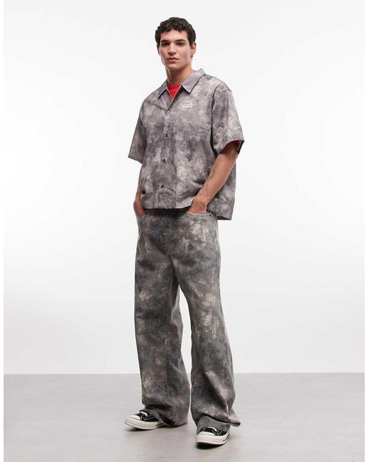 True Religion Gray Boxy Shirt Co-ord for men