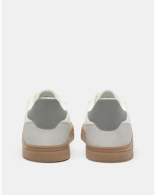 Pull&Bear – basic-sneaker mit detail in White für Herren