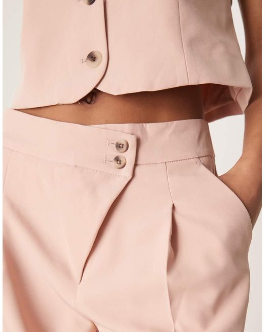 Pantalones De Sastre De Pernera Ancha Con Pinzas Delanteras De (Parte De Un Conjunto)-Rosa Vila de color Pink