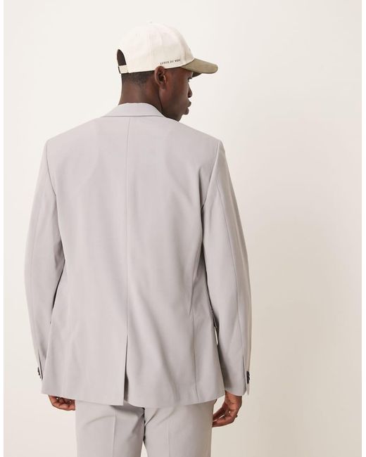 ASOS Natural Four Way Stretch Skinny Fit Suit Jacket for men