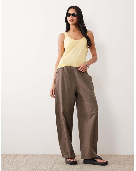 ASOS Natural Semi Sheer Plunge Scoop Neck Tank