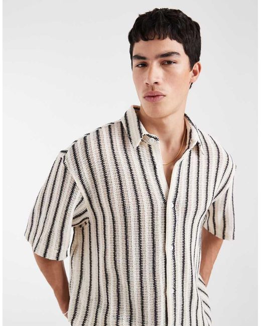 ASOS Multicolor Boxy Crochet Shirt for men