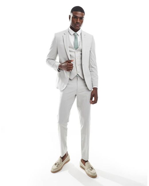 ASOS Skinny Colbert in het White voor heren