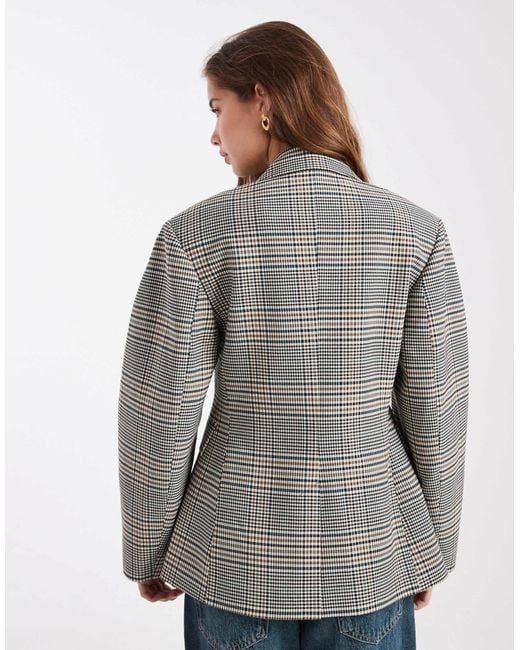 ASOS Gray Tailored Cocoon Sleeve Double Breasted Blazer