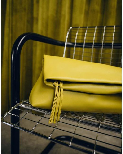 ASOS Langwerpige Clutch Tas in het Yellow