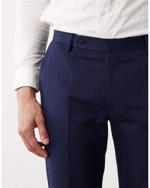 ASOS Blue Slim Suit Pants for men