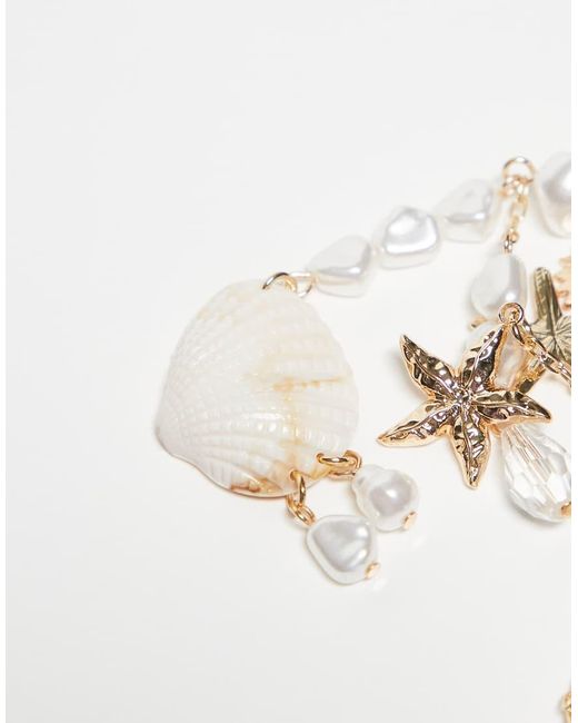 ASOS White Fish & Faux Shell Bag Charm