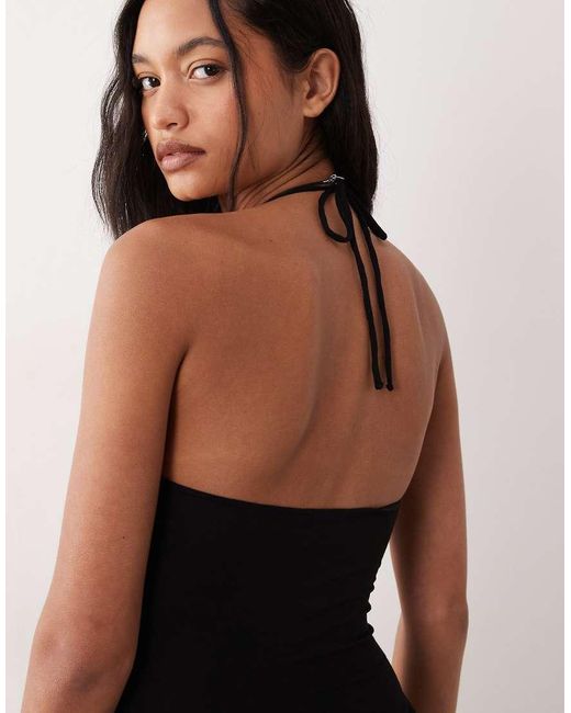 ASOS Black Drop Wait Halter Neck Sundress