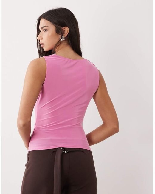 ASOS Red Halter Cowl Neck Top