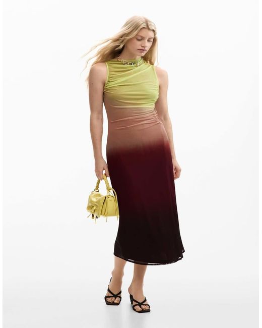 Desigual Red Gradient Tulle Dress