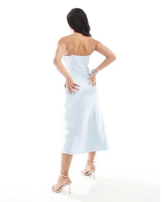 True Decadence Blue Strappy Bias Cut Midi Dress