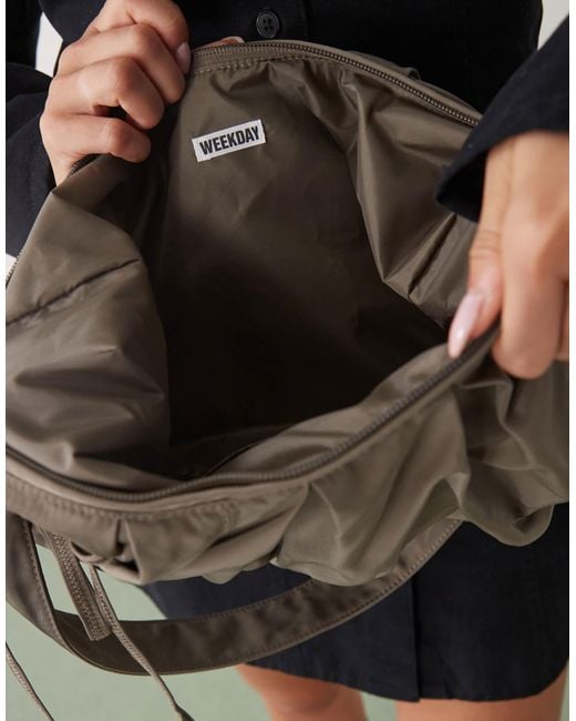 Weekday Black Crossbody Ruched Bag