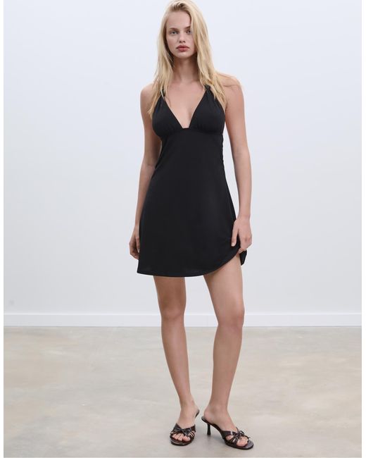 Stradivarius Black – locker sitzendes minikleid
