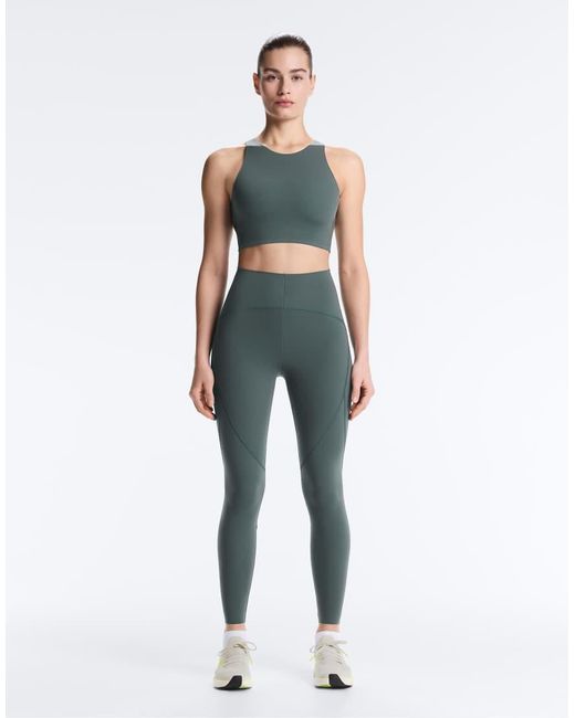 Oysho Blue Basic Compressive Ankle-Length Leggings