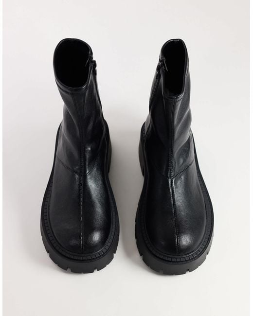 TOPSHOP Black Liam Chunky Sock Boot