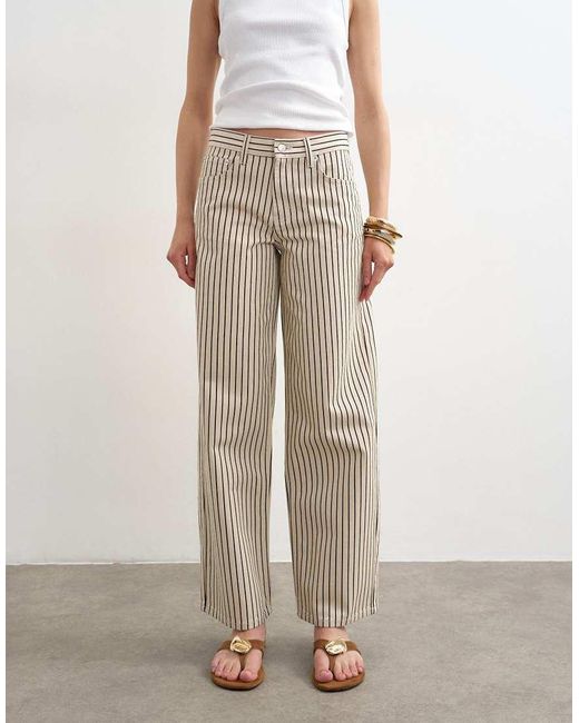 TOPSHOP White Cinch Low Rise Relaxed Jean