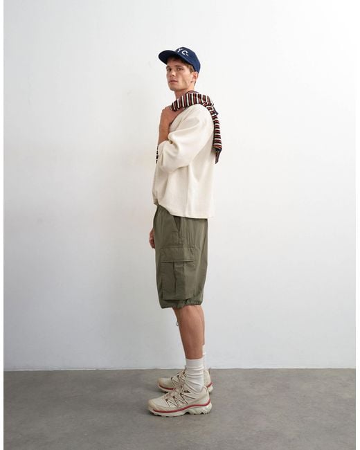 Topman Green Baggy Fit Cargo Short for men