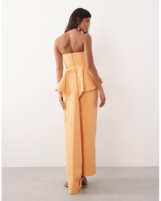 ARRANGE Natural Bandeau Cinched Maxi Dress