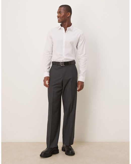 ASOS Natural Formal Linen Blend Regular Shirt for men