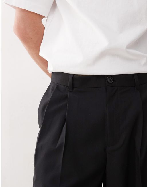 Weekday White Wide Leg Tailored Trousers With Front Pleats for men