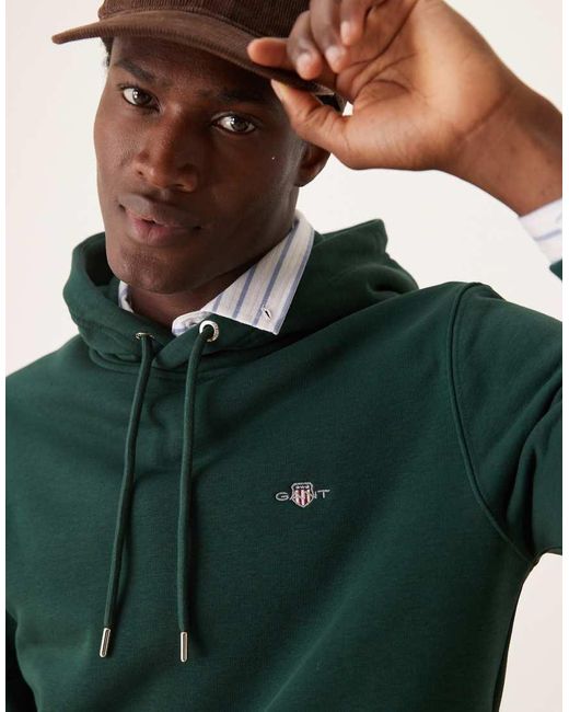 Sudadera Verde Oscuro Con Capucha Y Logo De Escudo De Gant de hombre de color Green