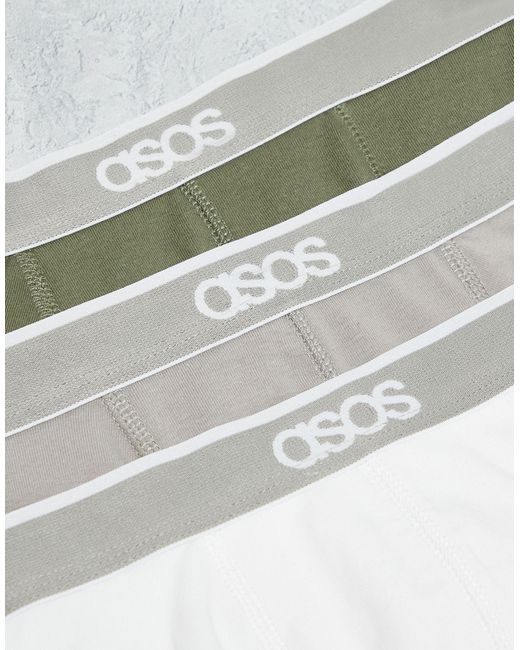 ASOS Gray 3 Pack Branded Waistband Trunk for men