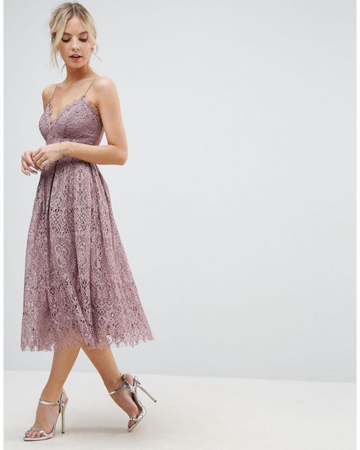 Lace cami hotsell midi dress