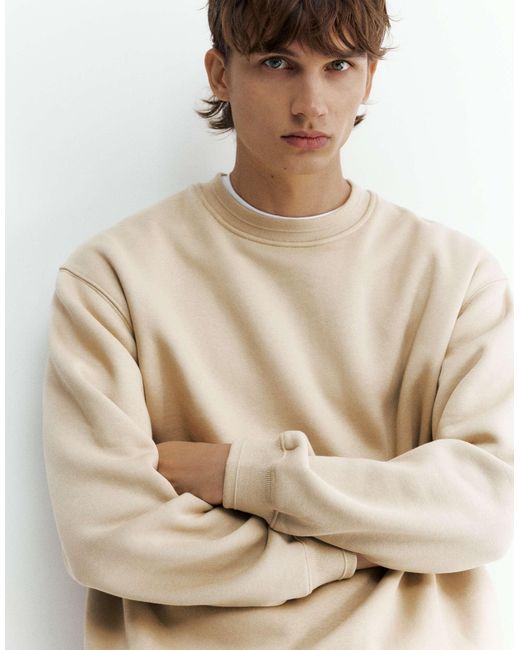 Pull&Bear Sweatshirt in Natural für Herren