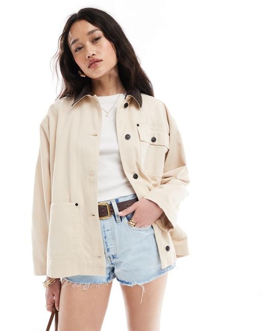 ASOS White Clean Cord Collar Jacket
