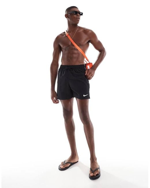Nike Red Nike Lap 5 Inch Volley Logo Tape Swim Shorts for men