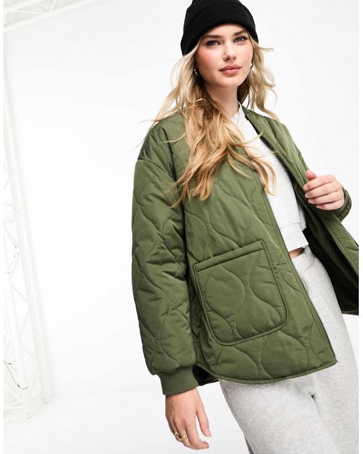 New Look Gewatteerd Bomberjack in het Green