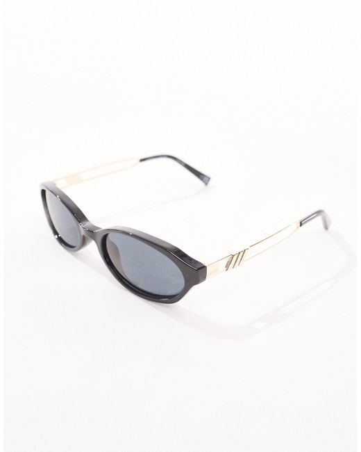 Lunita - occhiali da sole ovali neri di Le Specs in White