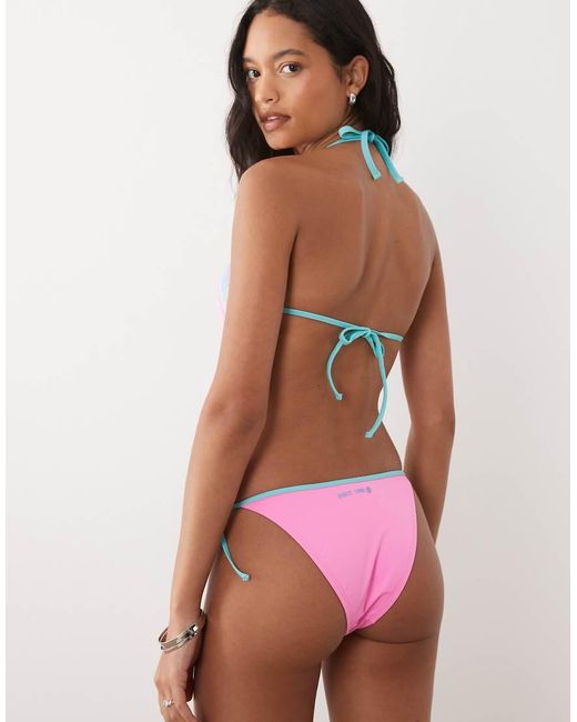 Rip Curl Pink Rip Curl Contrast Trim Tieside Bikini Bottom