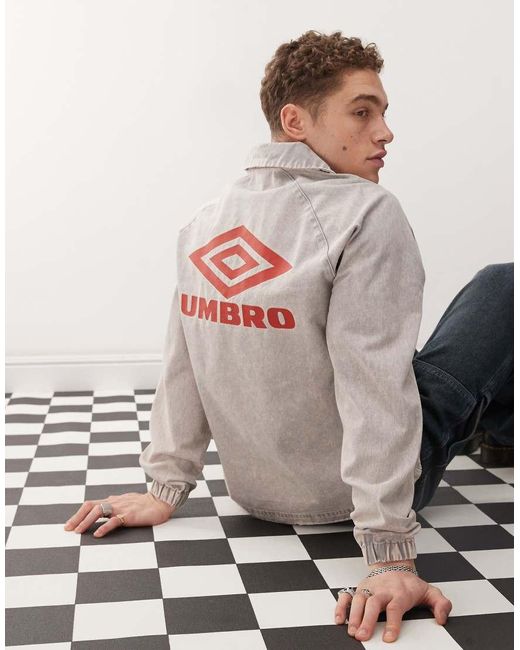 Umbro Gray Washed Drill Sweat Top for men