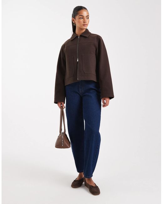 ASOS Blue Top Collar Zip Through Jacket