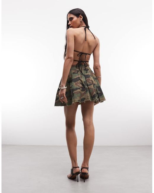 Courtside Green Pleated Mini Skirt