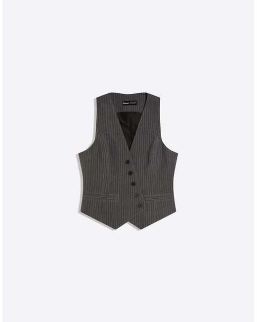 Bershka Gray Striped Gilet