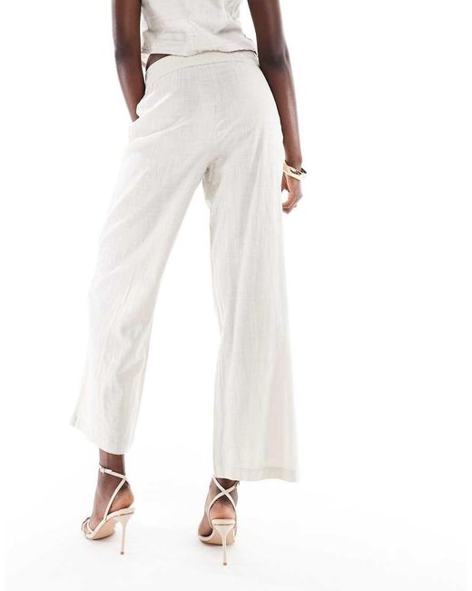 Vero Moda White Tailored Drawstring Waist Wide Leg Trouser Co-ord