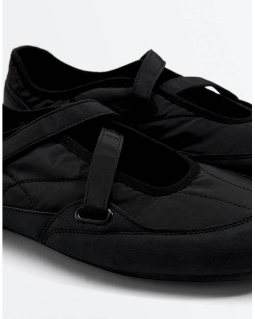 Oysho Black Nylon Sport Ballet Flat