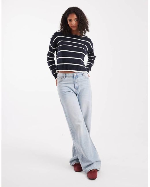 Brave Soul Blue Crew Neck Knit Sweater