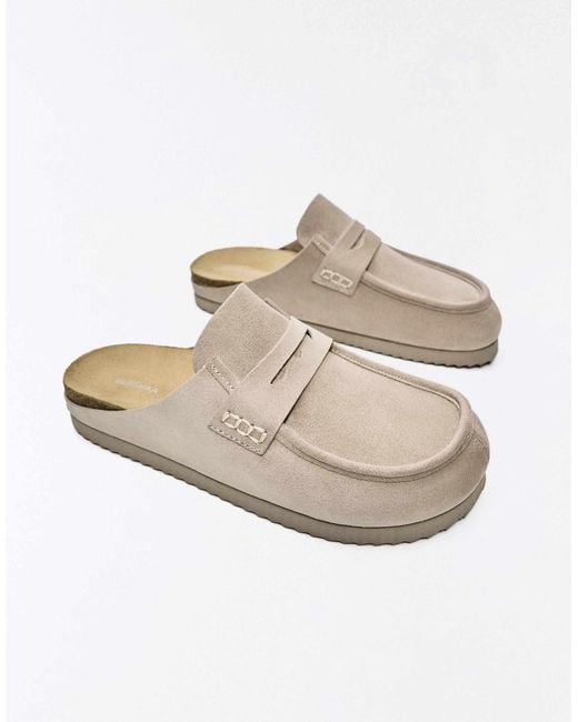 Bershka – mule-clogs in White für Herren