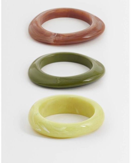 Mango Green 3 Pack Statemnt Acrylic Bangles