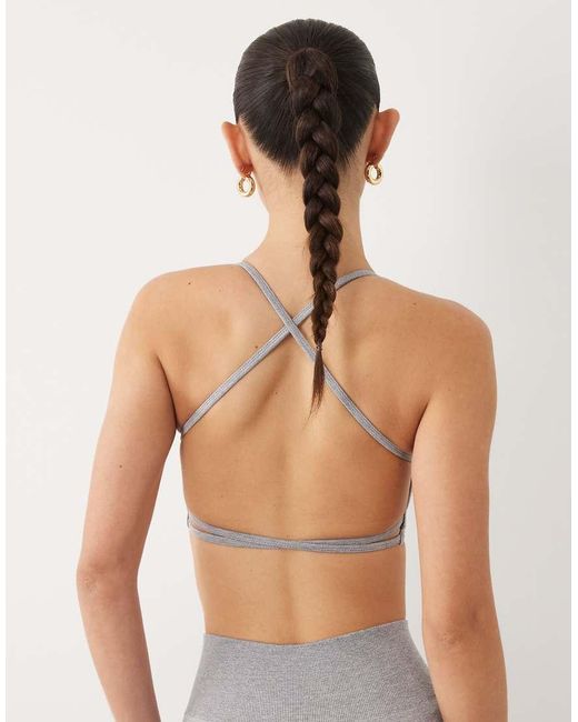 BO+TEE Gray Bo+tee Super Sculpt Seamless Backless Sports Bra Co-ord