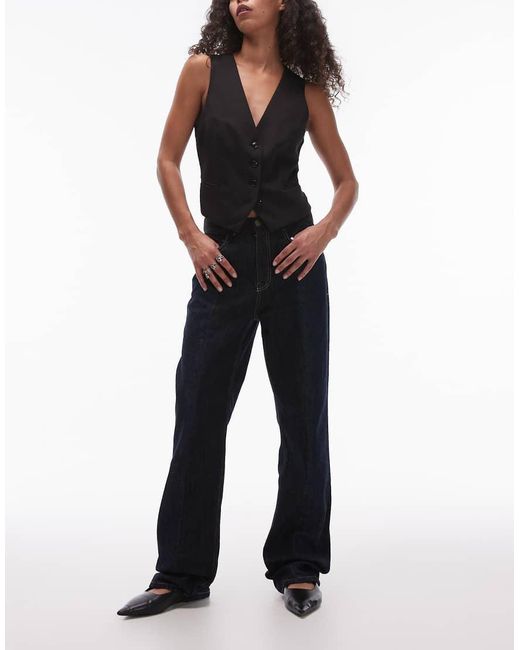 Mango Jeans Met Rechte Pijpen En Tailleband Van Corduroy in het Blue
