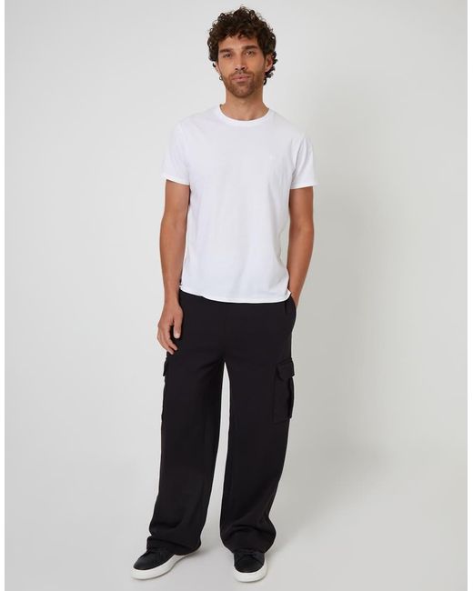 Threadbare Black Wide Leg Cargo Joggers for men